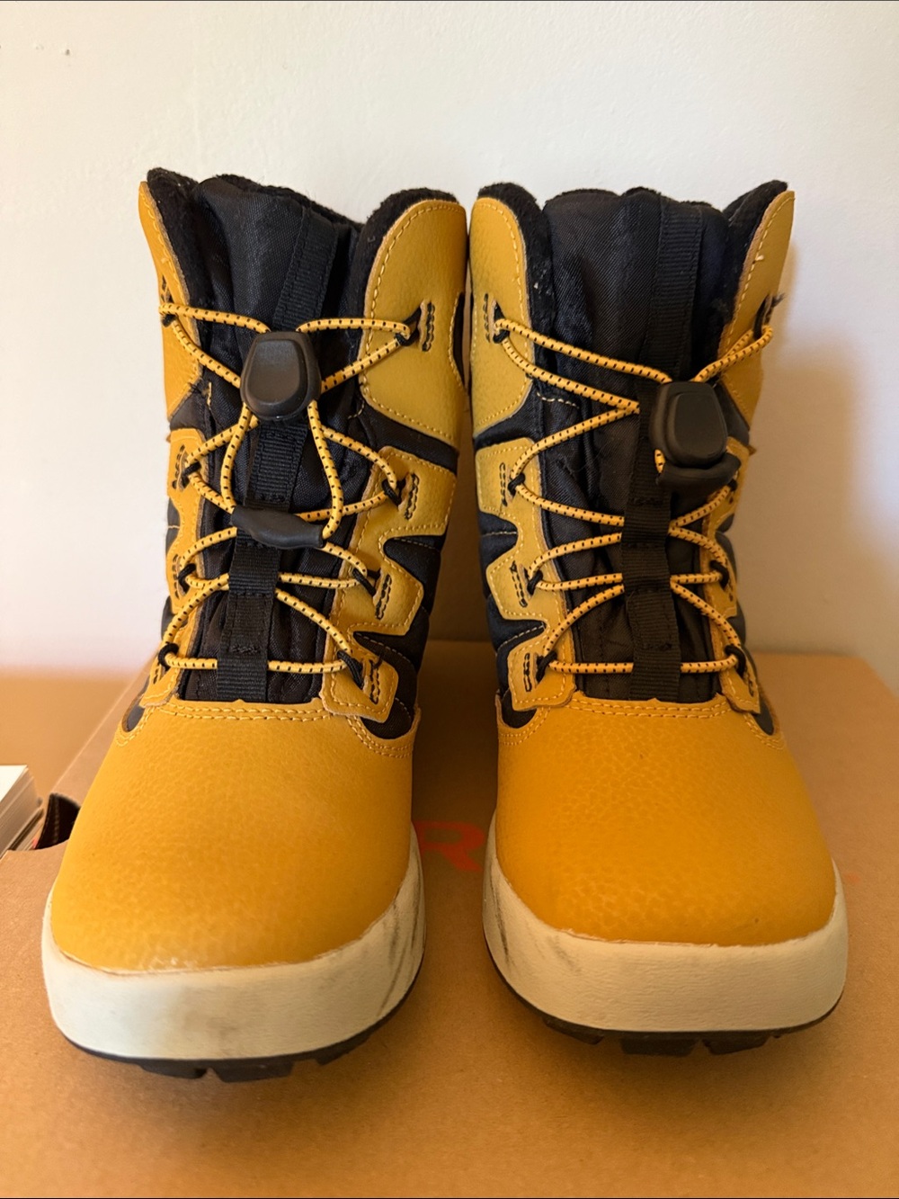 Merrell Kids Yellow and Black Lace-Toggle Winter Boots